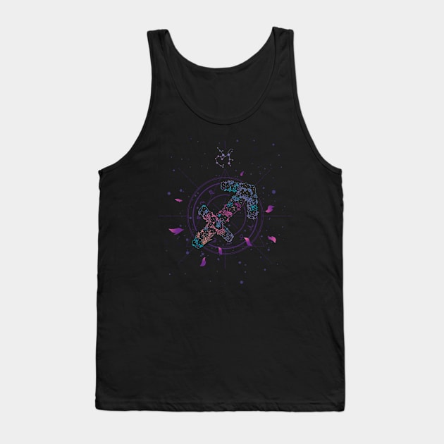 Sagittarius FLORAL ZODIAC SIGN Tank Top by MzumO